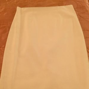 Faux cream leather pencil skirt